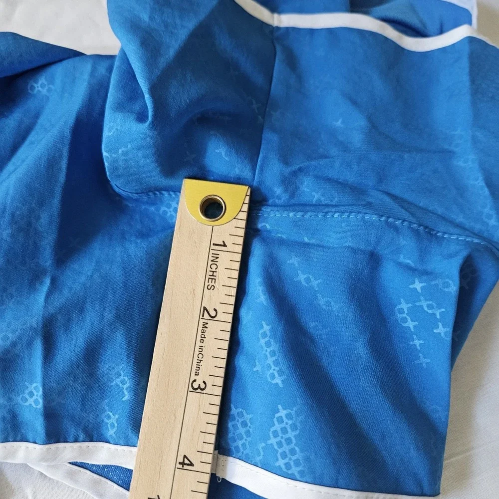 Nike Dri-Fit Girl Youth Shorts L Blue Geometric Print Lined Running Gym Athletic